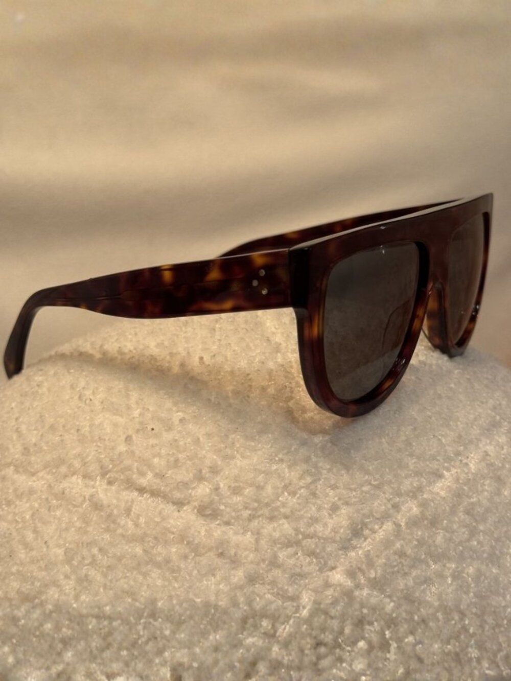 CELINE CL4001IN 54R Havana Square Polarized Sunglasses Green Lenses – Unisex - Picture 6 of 9